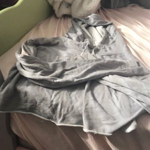 Gray crop top with hood